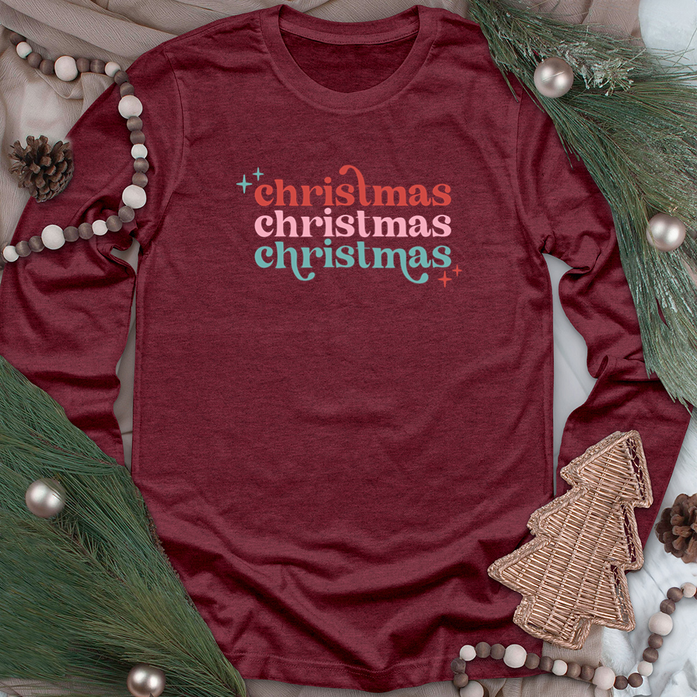 colorful christmas christmas christmas long sleeve unisex tee