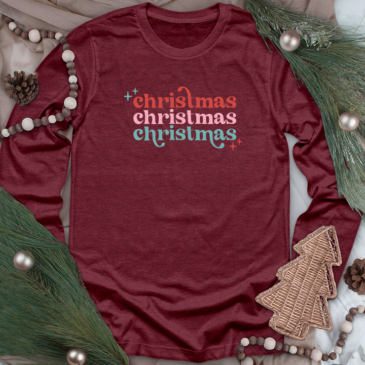 colorful christmas christmas christmas long sleeve unisex tee