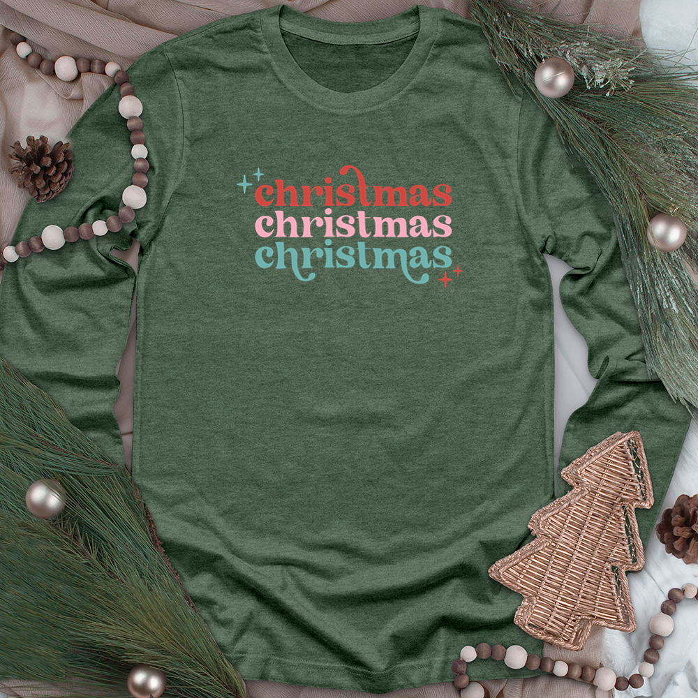 colorful christmas christmas christmas long sleeve unisex tee