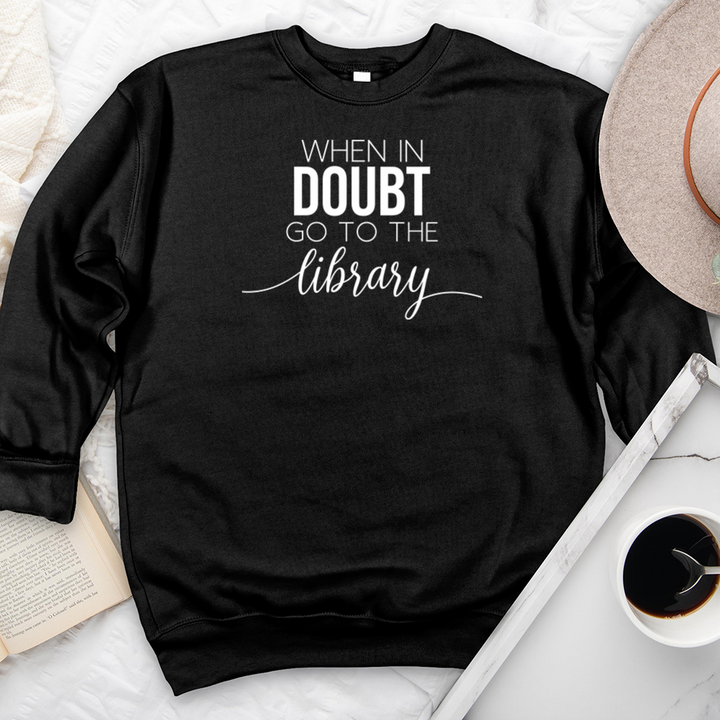 go to the library premium crewneck sweatshirt