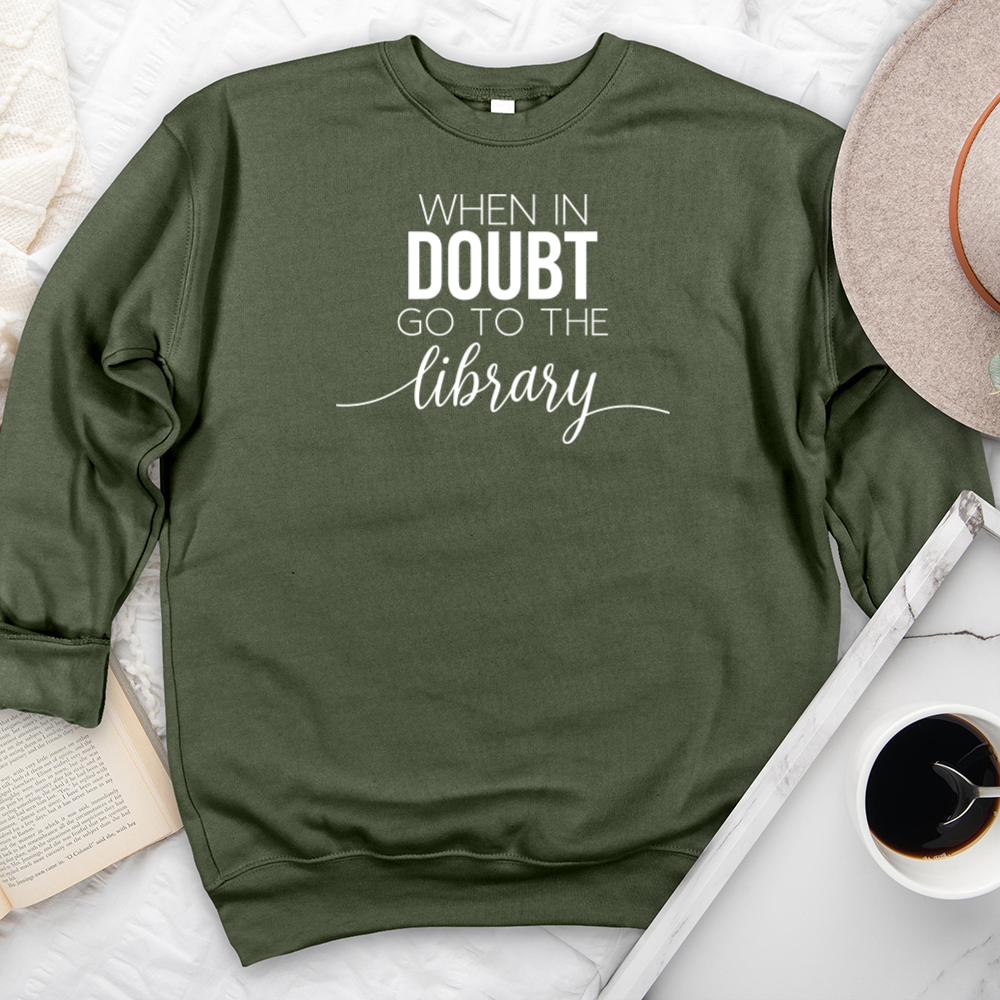 go to the library premium crewneck sweatshirt