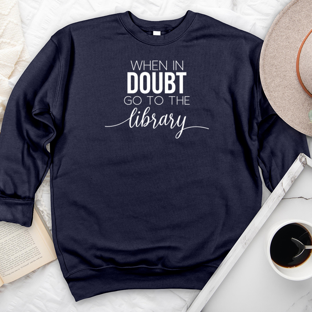 go to the library premium crewneck sweatshirt