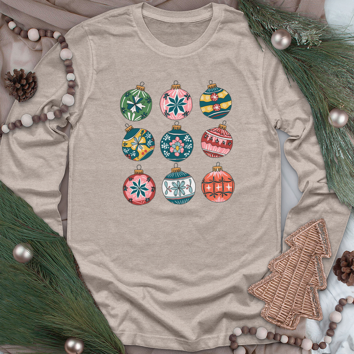 christmas ornaments unisex long sleeve tee