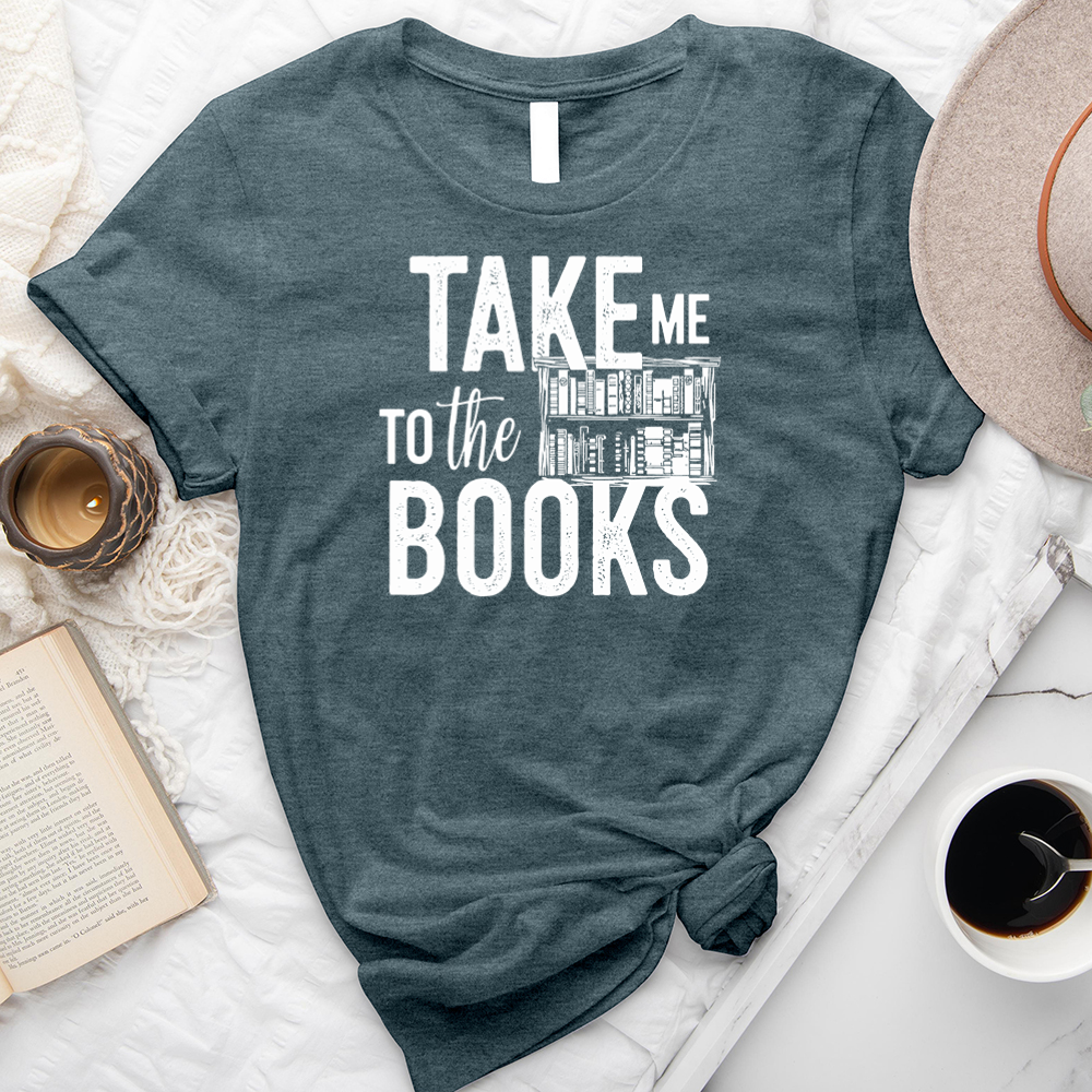 take me to the books unisex tee