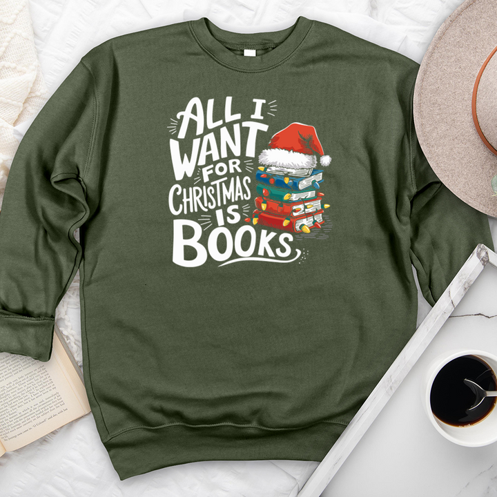 all I want is books premium crewneck sweatshirt