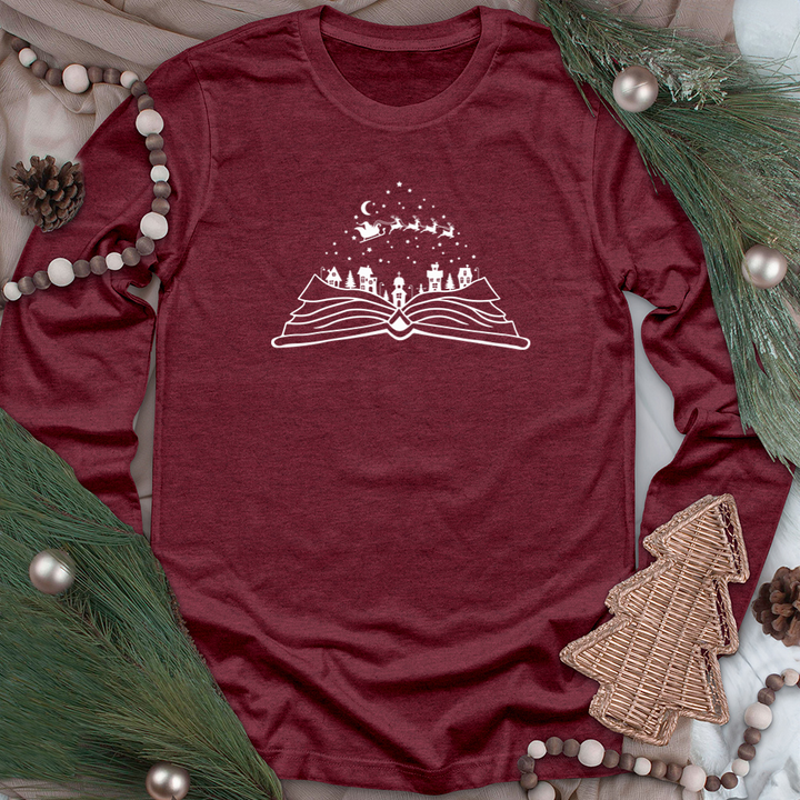 christmas village unisex long sleeve tee