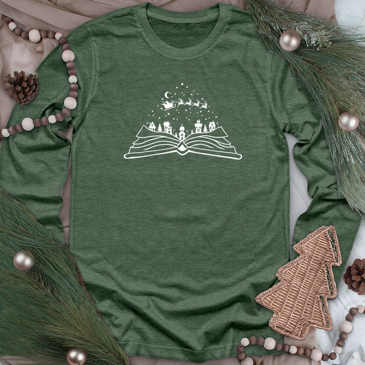 christmas village unisex long sleeve tee