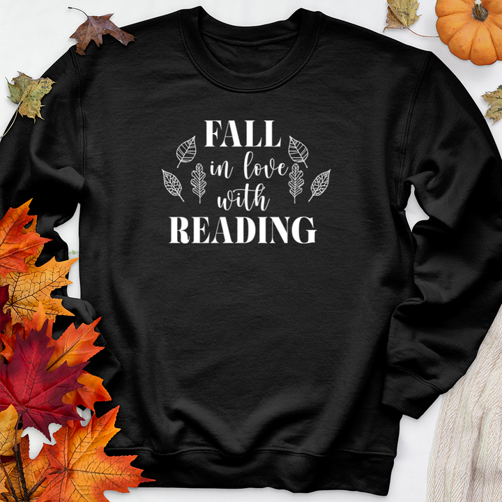 fall in love with reading premium crewneck sweatshirt