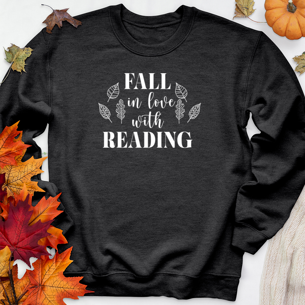 fall in love with reading premium crewneck sweatshirt