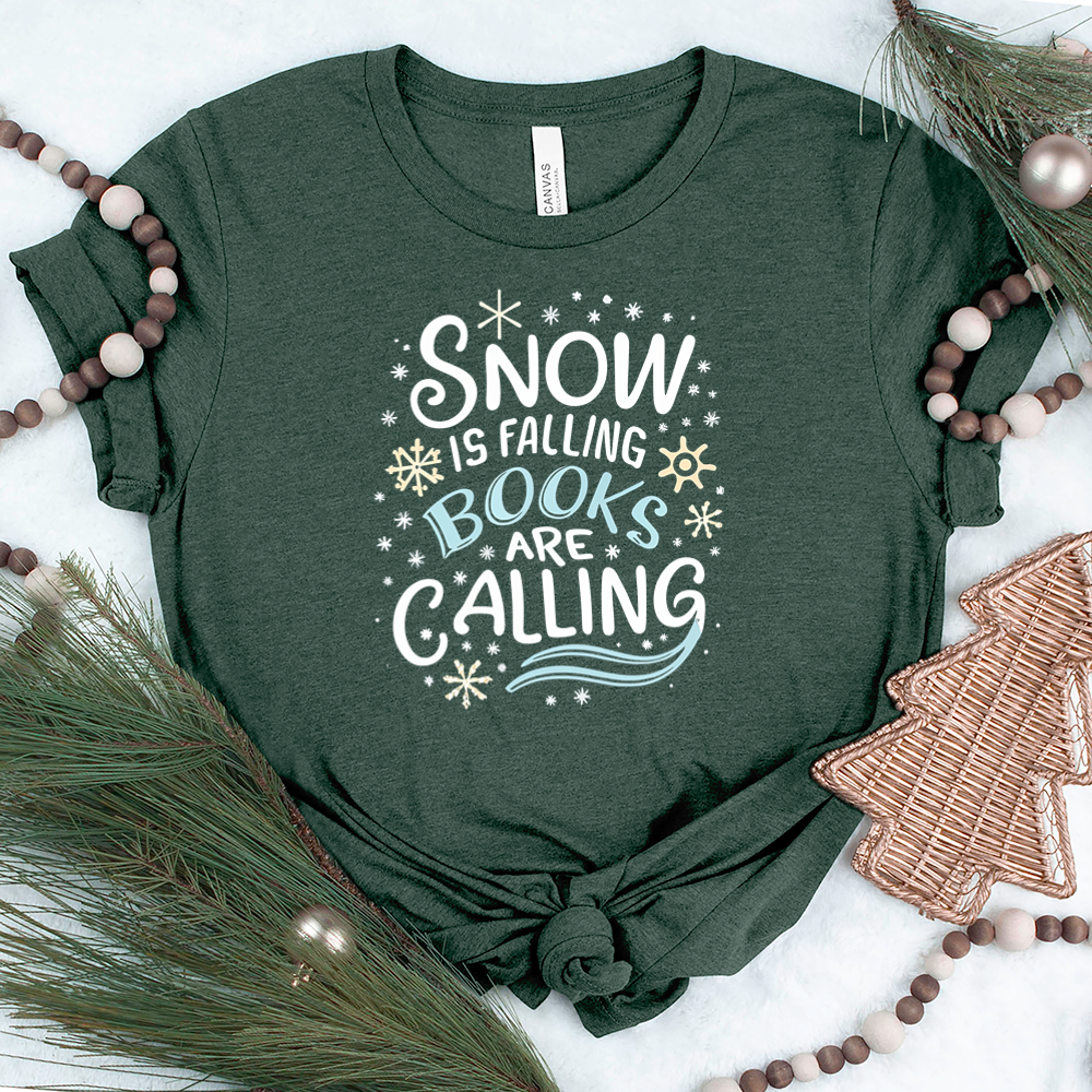 snow is falling flakes unisex tee