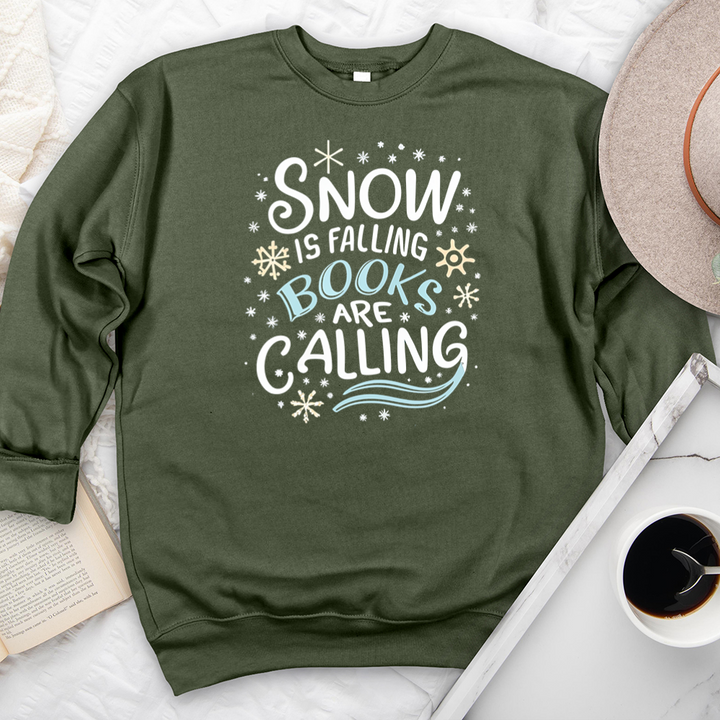 snow is falling flakes premium crewneck sweatshirt