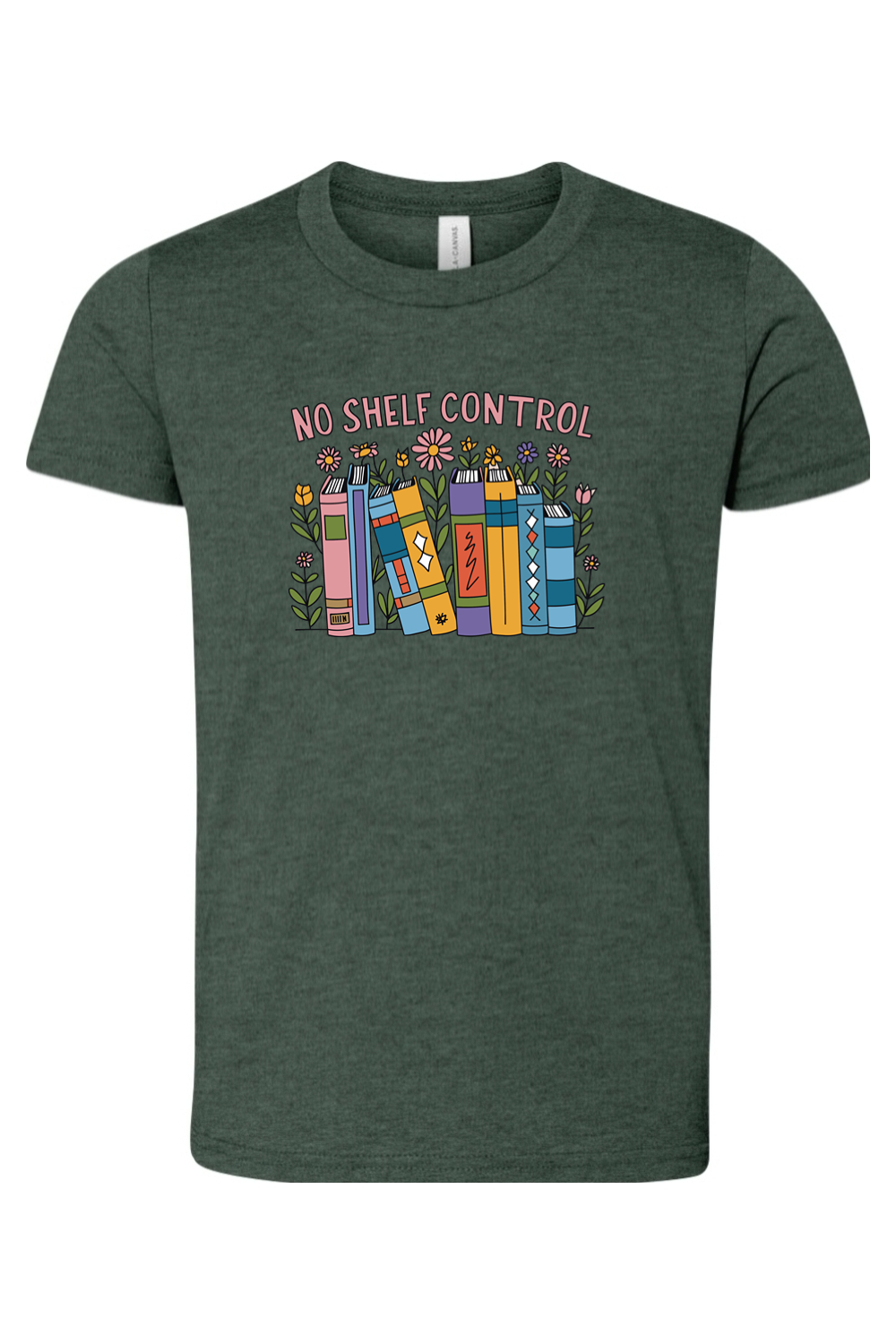 colorful no shelf control youth tee