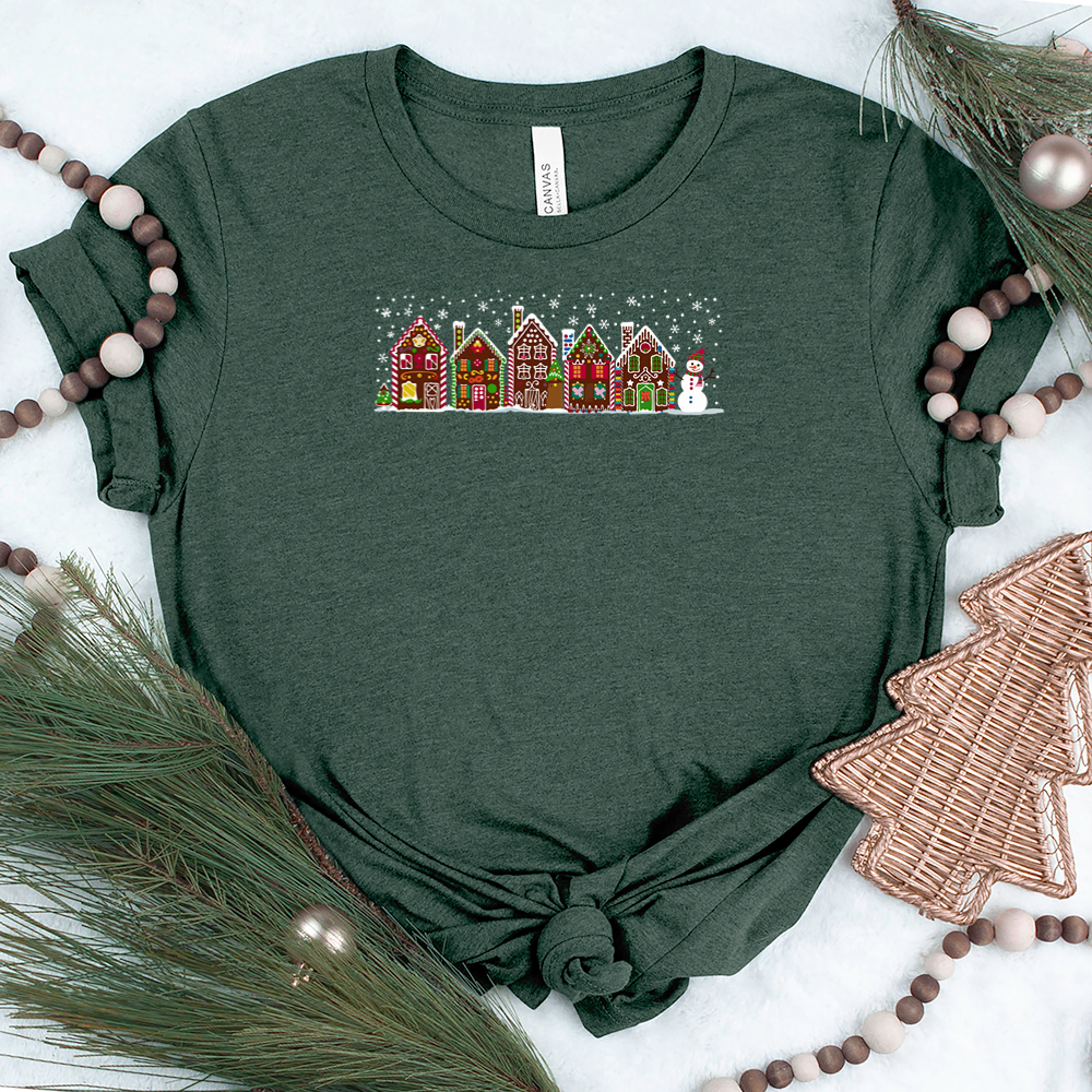 gingerbread house row unisex tee