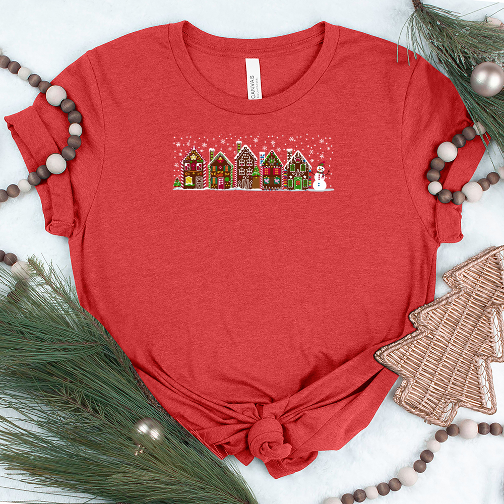 gingerbread house row unisex tee