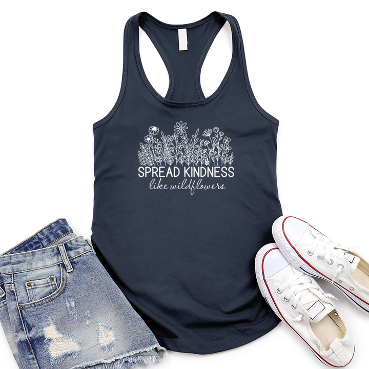 wildflower kindness women's racerback tank top