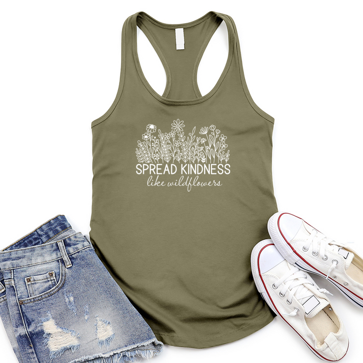 wildflower kindness women's racerback tank top