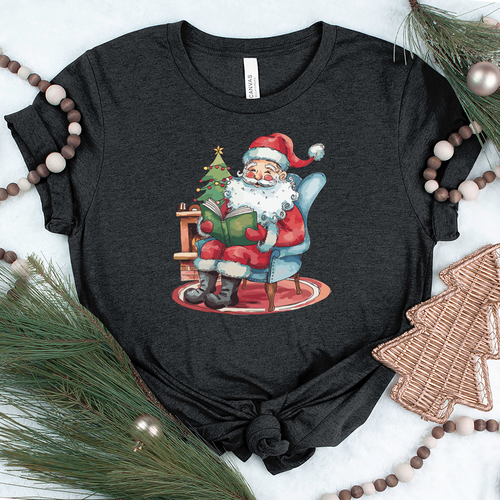 reading santa unisex tee