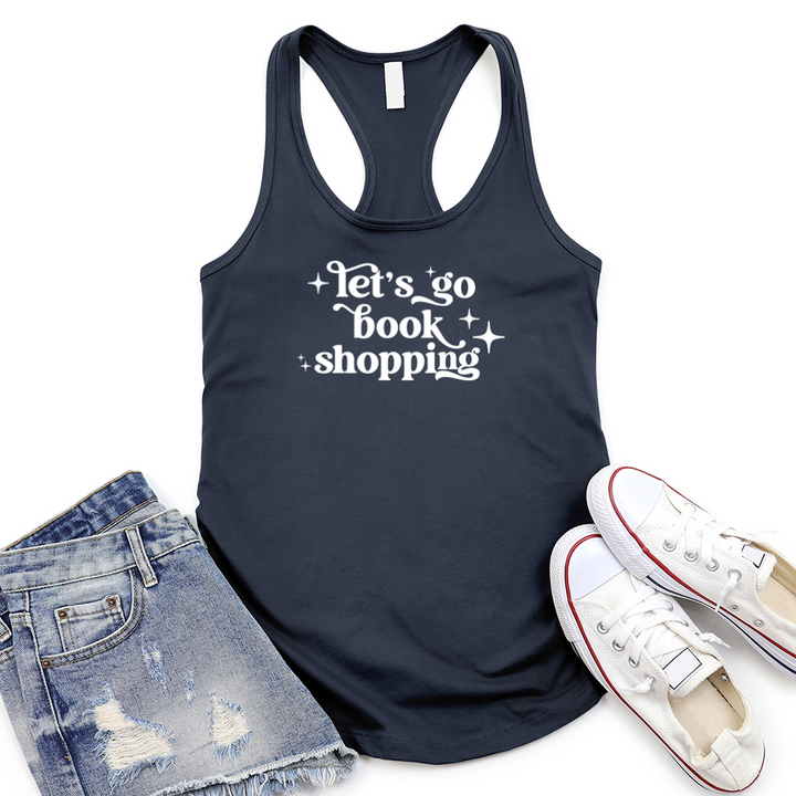 book shopping women's racerback tank top