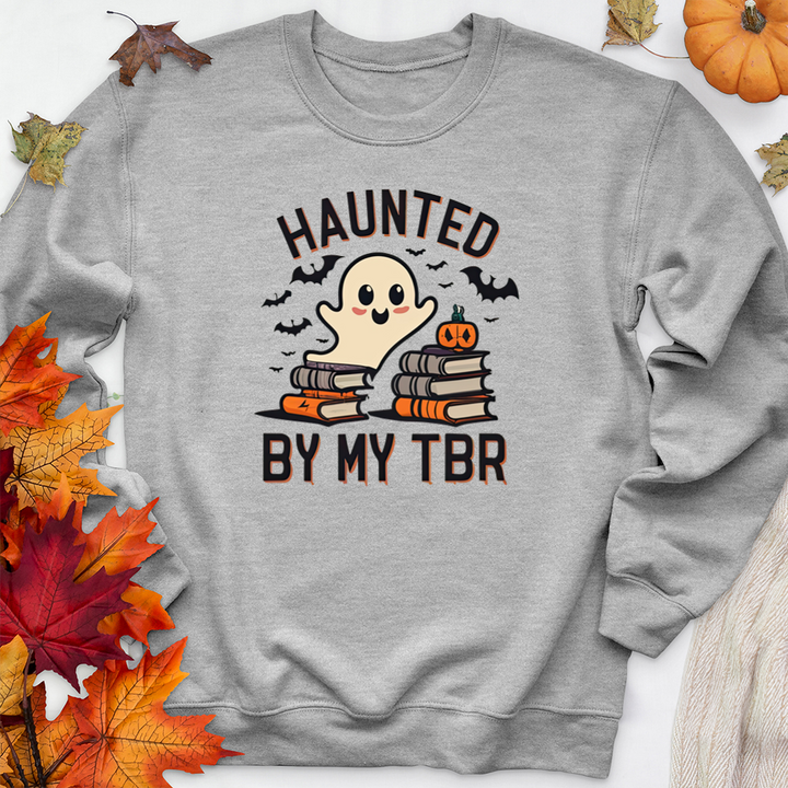 haunted by my TBR premium crewneck sweatshirt