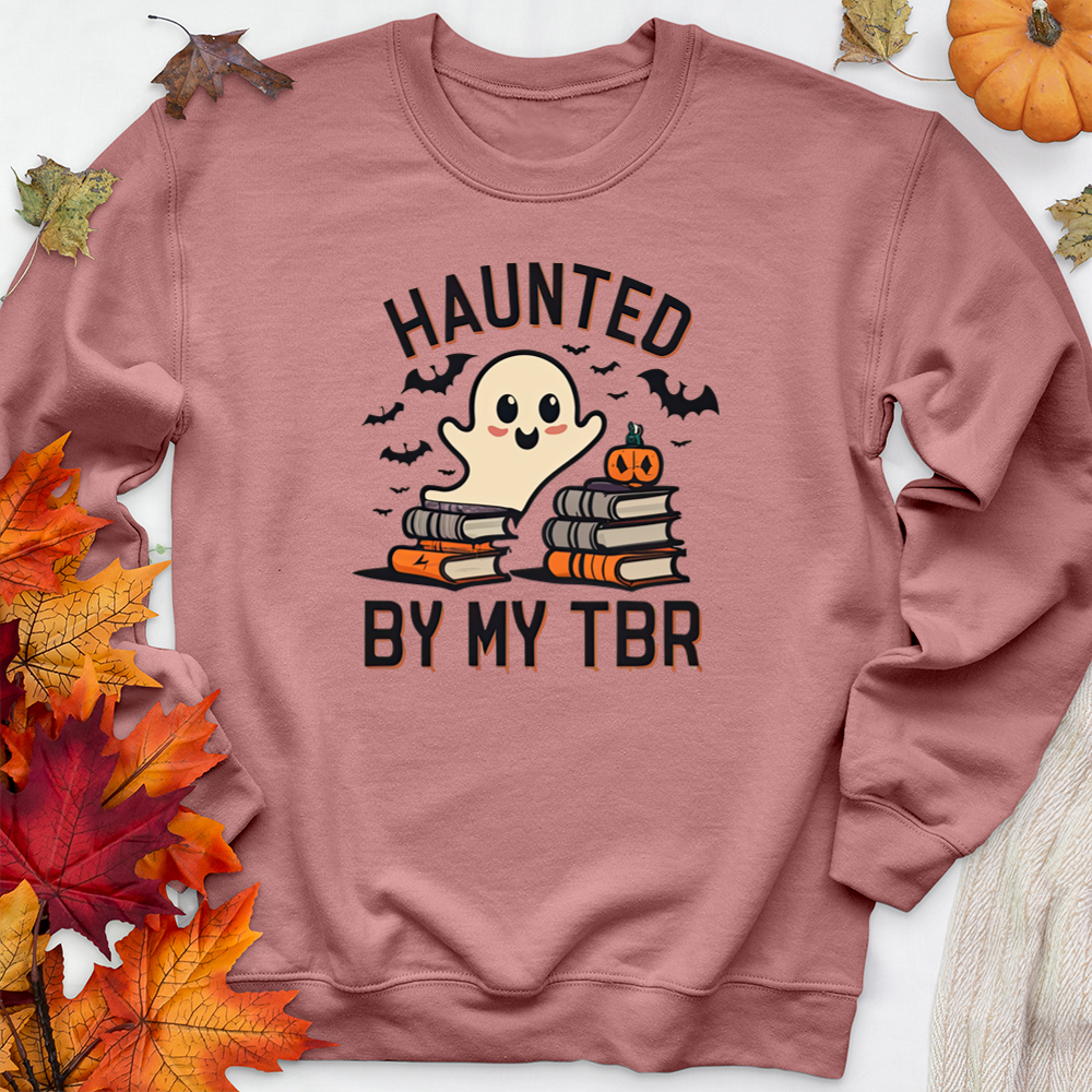 haunted by my TBR premium crewneck sweatshirt