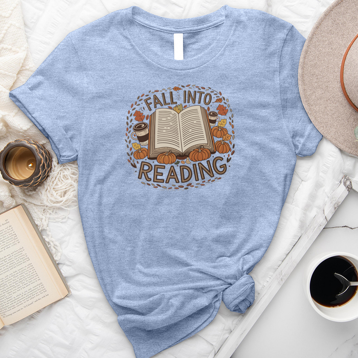 fall into reading pumpkins unisex tee