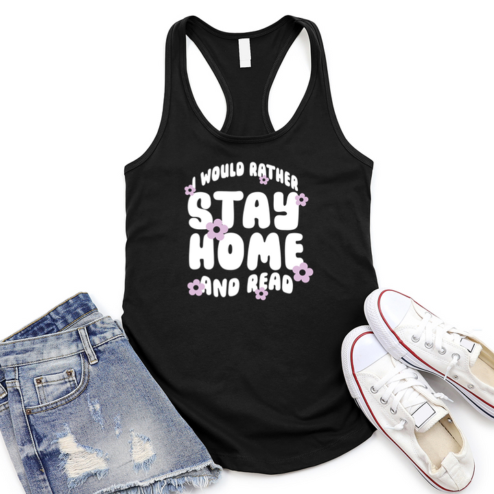 stay home women's racerback tank top