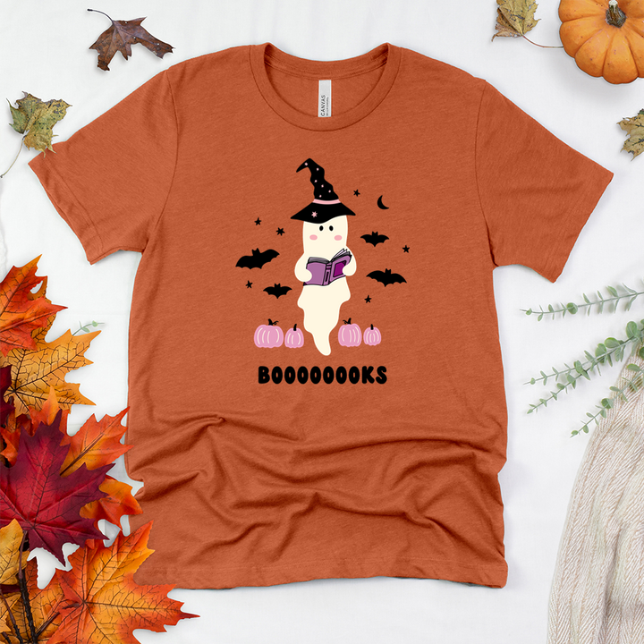 witchy ghost booooks unisex tee