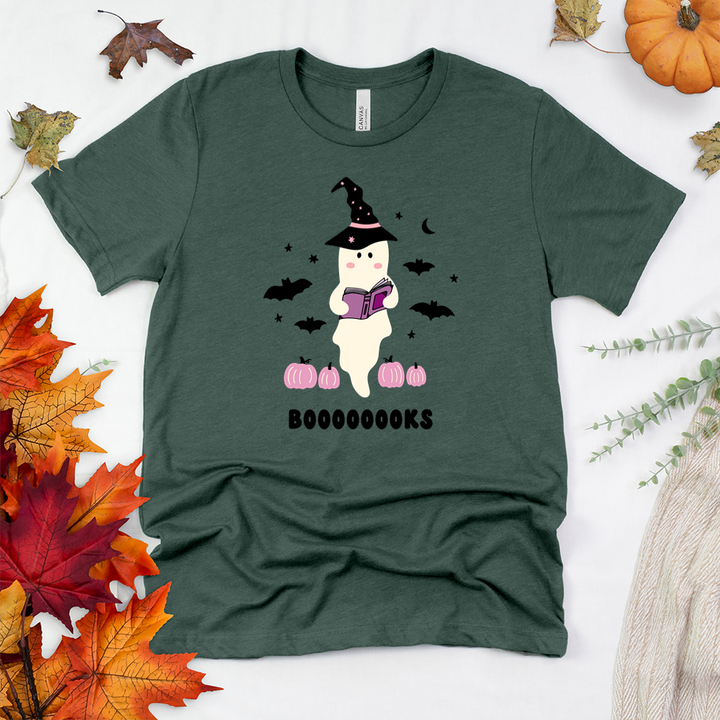 witchy ghost booooks unisex tee