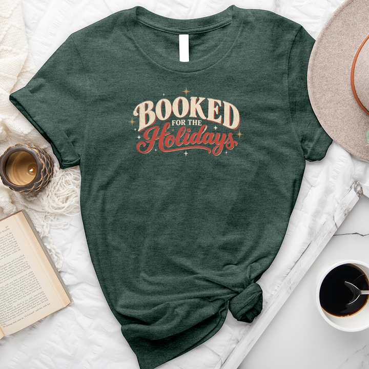 booked for the holidays sparkle unisex tee