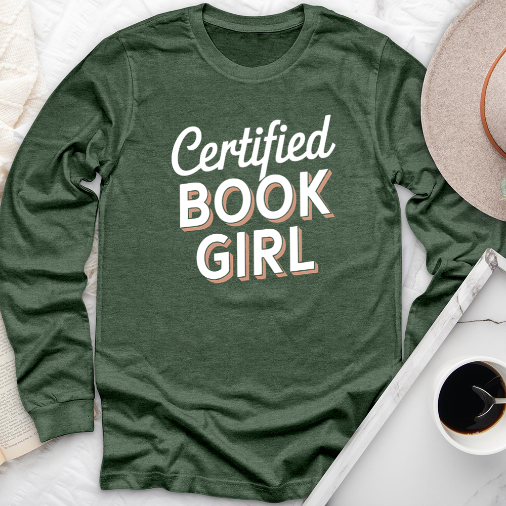 certified book girl long sleeve unisex tee