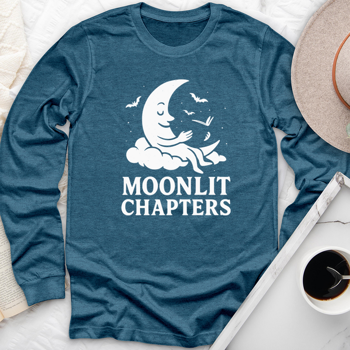 moonlit chapters long sleeve unisex tee