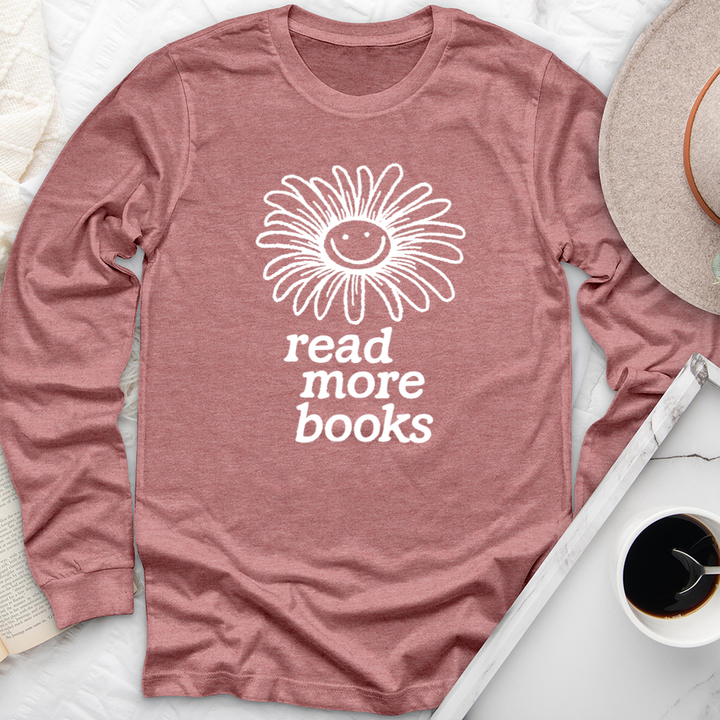 read more books flower long sleeve unisex tee