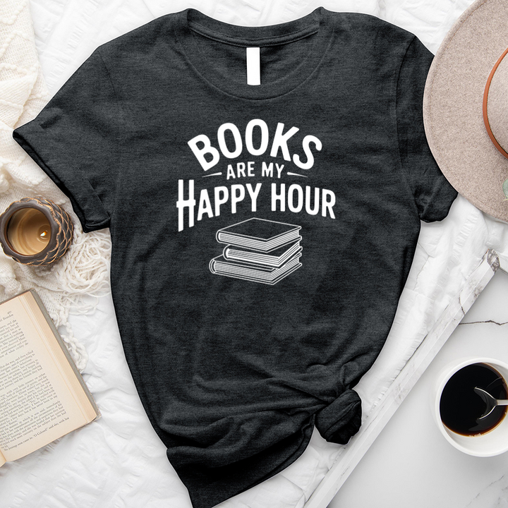 books are my happy hour unisex tee