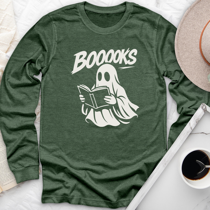 booook loving ghost long sleeve unisex tee