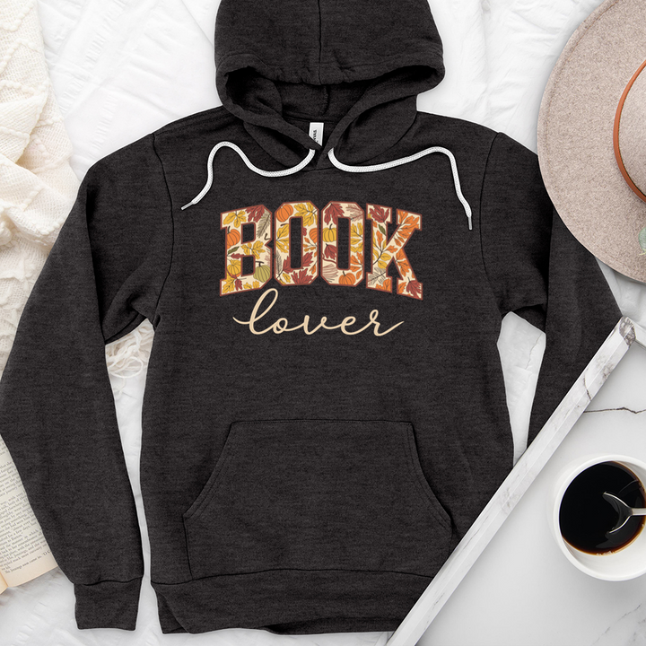 book lover autumn pattern premium hoodie sweatshirt