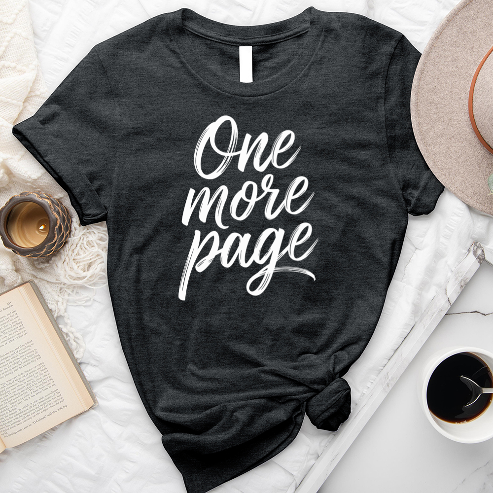one more page text unisex tee
