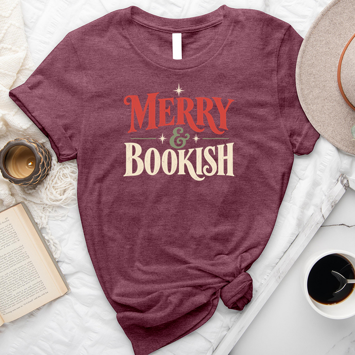 merry and bookish sparkle unisex tee
