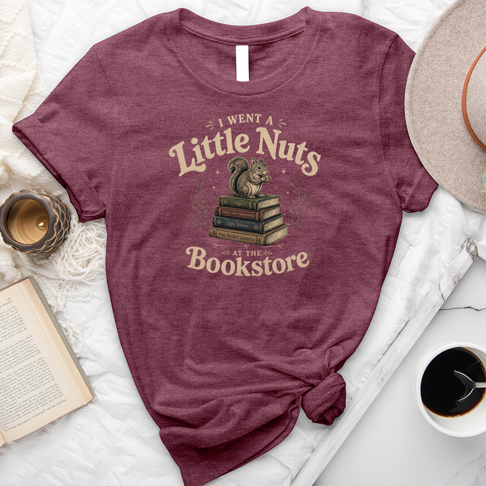 nuts at the bookstore unisex tee