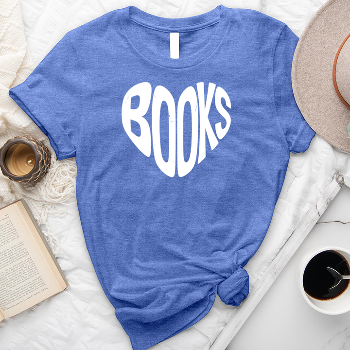 books heart shape unisex tee