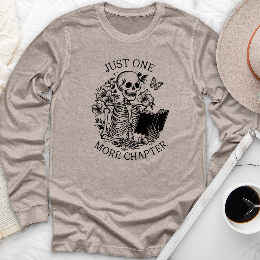 one more chapter skeleton long sleeve unisex tee