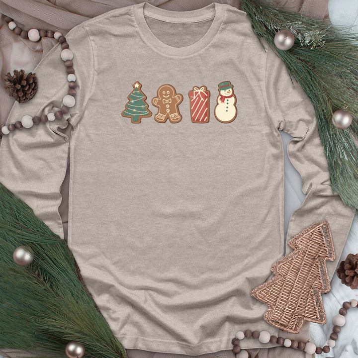 christmas cookies long sleeve unisex tee