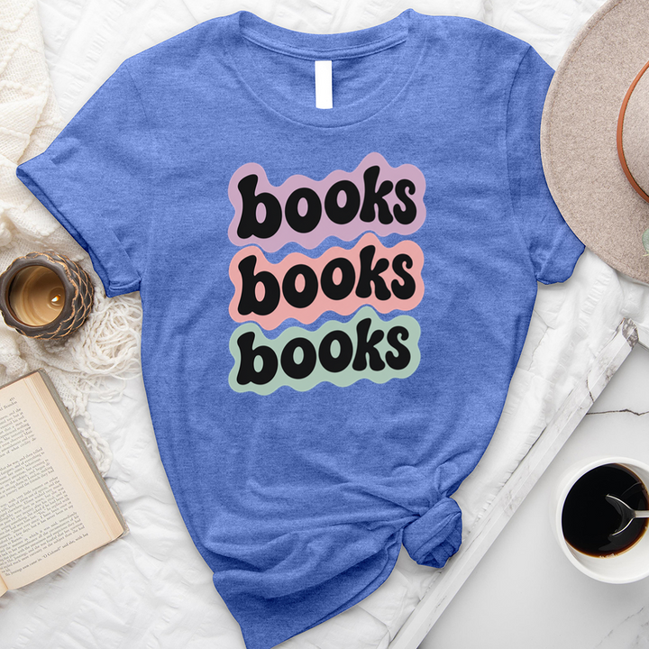 books books books outline unisex tee