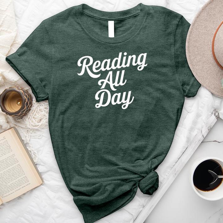 reading all day unisex tee