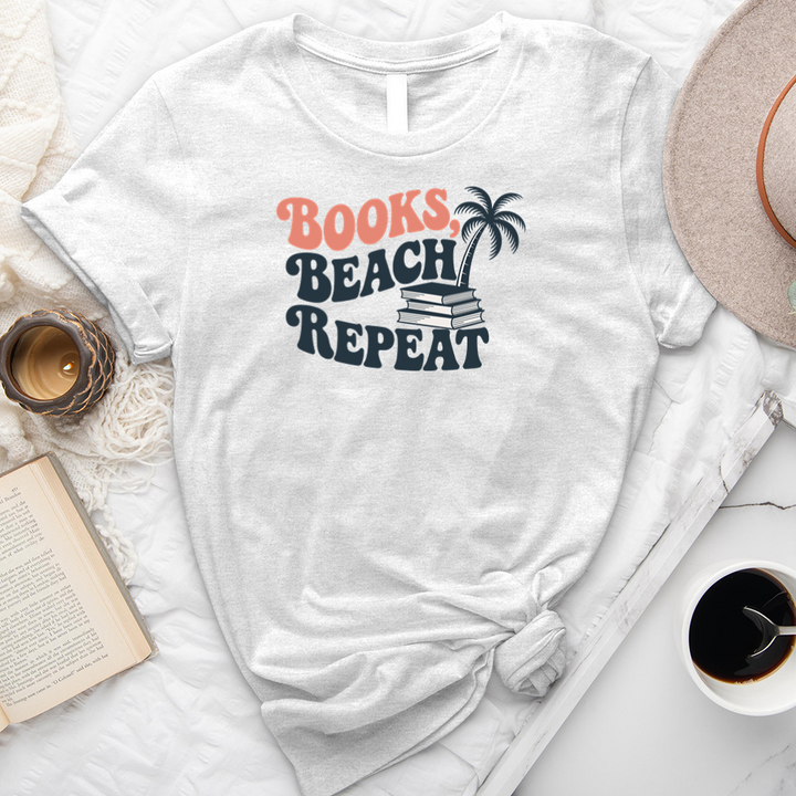 books beach repeat unisex tee