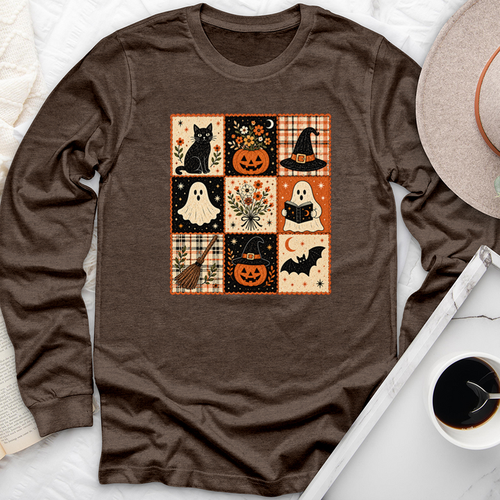 cozy fall grid long sleeve unisex tee