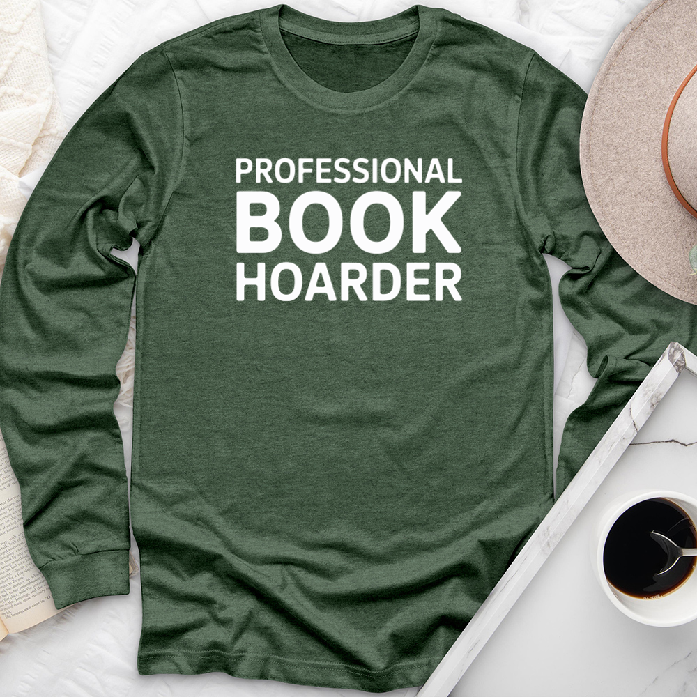 professional book hoarder long sleeve unisex tee