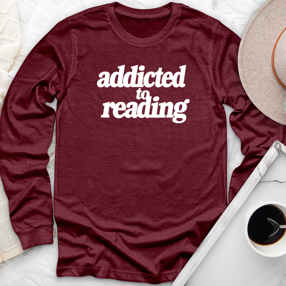 addicted to reading long sleeve unisex tee