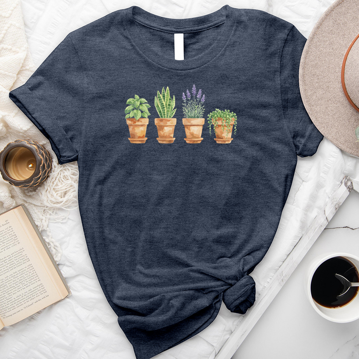 watercolor potted plant pals tee