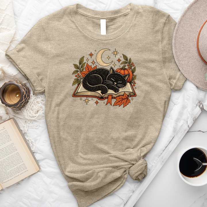 sleeping black cat unisex tee