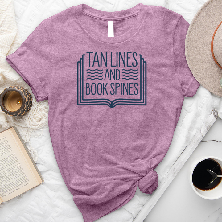 tan lines and book spines unisex tee